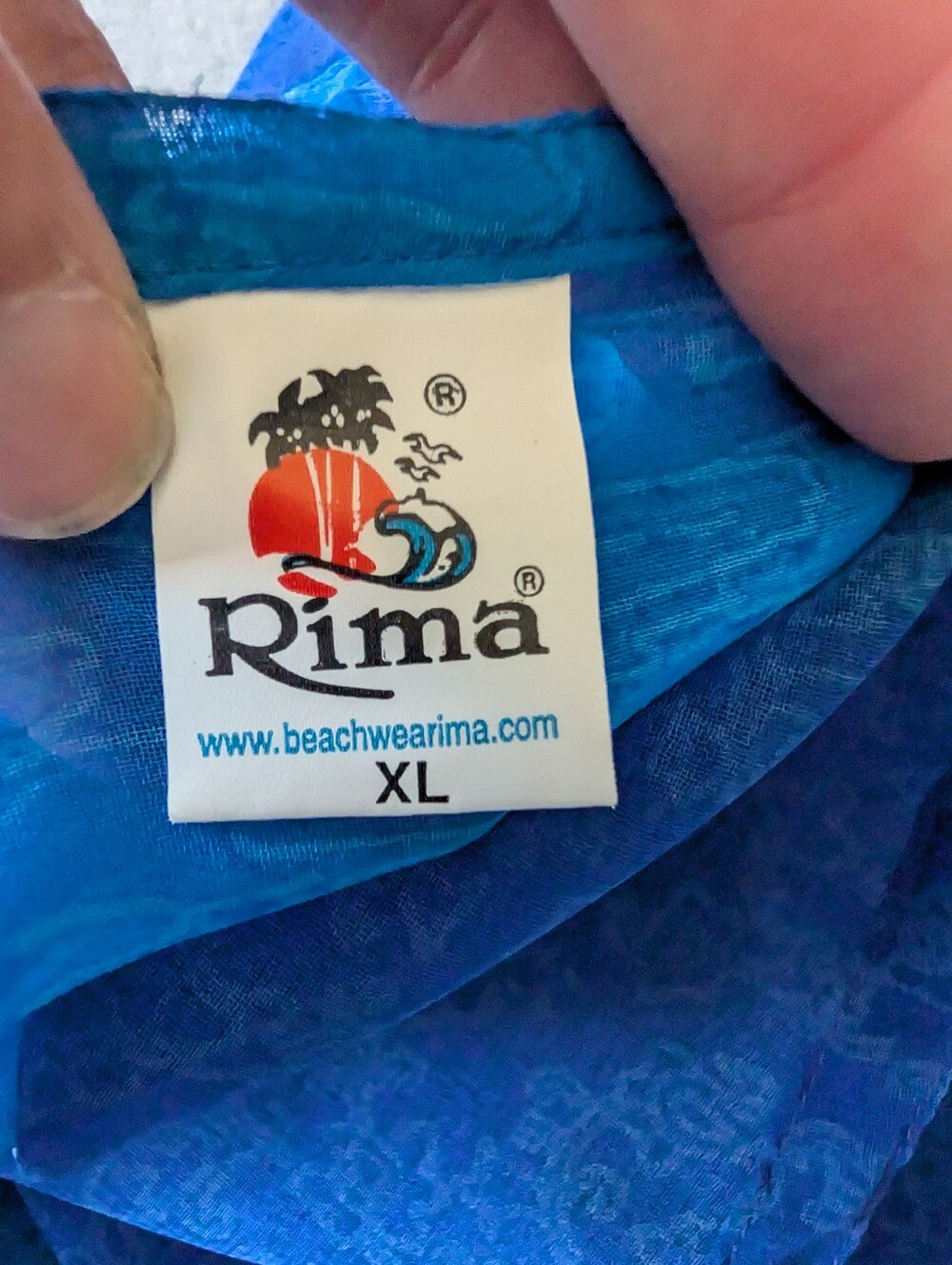 Rima Reversible Blue Tropical Maxi Dress Tie Back Beach Cover Up Boho Resortwear - Picture 10 of 15